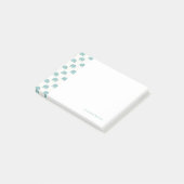 Aquamarines niedliches Elefant-Muster Post-it Klebezettel (angewinkelt)