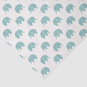 Aquamarines niedliches Elefant-Muster Seidenpapier (Ausschnitt)