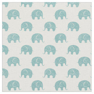 Aquamarines niedliches Elefant-Muster Stoff