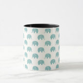 Aquamarines niedliches Elefant-Muster Tasse (Zentrum)