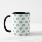 Aquamarines niedliches Elefant-Muster Tasse (Links)
