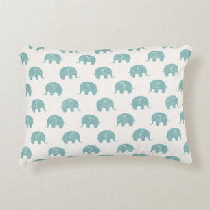 Aquamarines niedliches Elefant-Muster Zierkissen