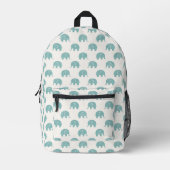 Aquamarines Niedliches Elefantenmuster Bedruckter Rucksack (Vorderseite)