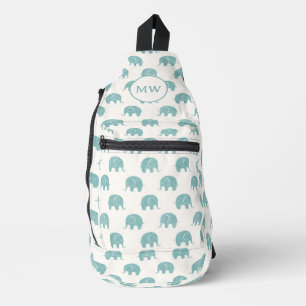 Aquamarines Niedliches Elefantenmuster Crossbody Bag