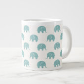 Aquamarines Niedliches Elefantenmuster Jumbo-Tasse (Vorderseite Rechts)