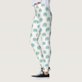 Aquamarines Niedliches Elefantenmuster Leggings (Links)