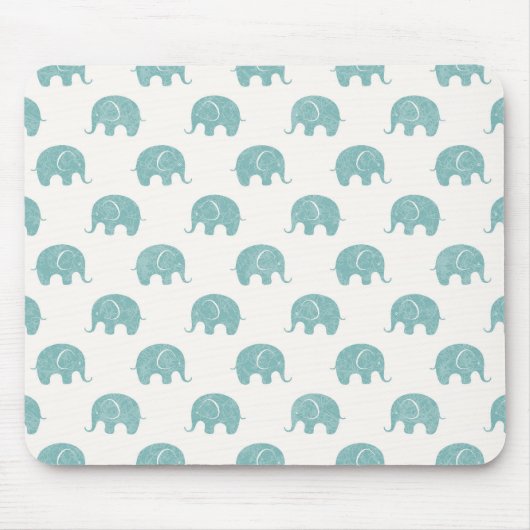 Aquamarines Niedliches Elefantenmuster Mousepad (Vorne)