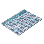 Aquamarines Notebook gestreift Notizblock (Linke Seite)