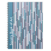 Aquamarines Notebook gestreift Notizblock (Vorderseite)