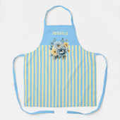 Aquamarines Oberteil mit Cremestreifen Schürze (Vorderseite)