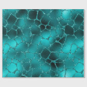 Aquamarines Ombre Glam Glitzer Giraffe Spots Muste Geschenkpapier (Flach)