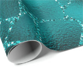 Aquamarines Ombre Glam Glitzer Giraffe Spots Muste Geschenkpapier (Rolleneckpunkt)