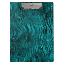 Aquamarines Ombre Glam Glitzer Tiger Streifen Must Klemmbrett