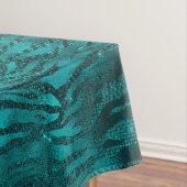 Aquamarines Ombre Glam Glitzer Tiger Streifen Must Tischdecke (Beispiel)