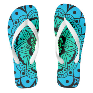 Aquamarines Ombré Mandala Blume-Paar Flip Flops Badesandalen