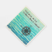 Aquamarines Ombre Meer Mit Monogramm Serviette (Ecke)