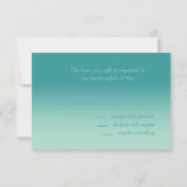 Aquamarines Ombre mit Star RSVP Karte (Rückseite)