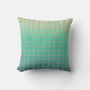 Aquamarines Ombre Muster und geometrische Struktur Kissen