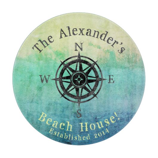 Aquamarines Ombre Sea Naugram Schneidebrett (Vorderseite)