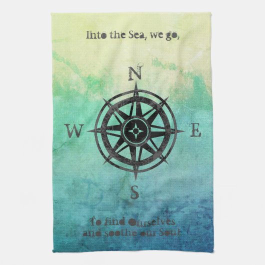 Aquamarines Ombre Sea Nautic Geschirrtuch (Vertikal)