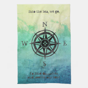 Aquamarines Ombre Sea Nautical Geschirrtuch