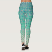 Aquamarines Ombre und geometrische Tile Leggings (Rückseite)