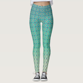 Aquamarines Ombre und geometrische Tile Leggings