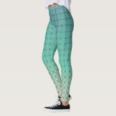Aquamarines Ombre und geometrische Tile Leggings (Links)