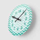 Aquamarines Ombre Zickzack Runde Wanduhr (Winkel)