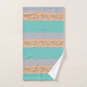 Aquamarines, orange, graues Tuch-Set Badhandtuch Set (Handtuch)