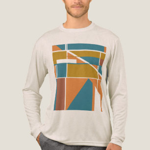 Aquamarines Orange Rust Fett Große Formen Abstrakt Tri-Blend Shirt