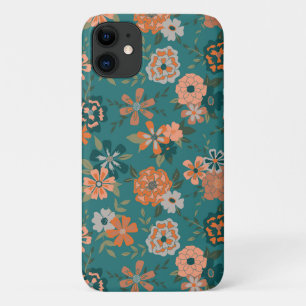 Aquamarines Orange Trendy Vine Blume Muster Case-Mate iPhone Hülle