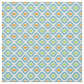 Aquamarines Orangefarbenes, grünes Retro-Chic-Ikat Stoff (Muster)