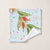 Aquamarines orangefarbenes und Set (Waschlappen)