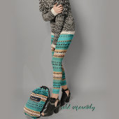 Aquamarines Orangenmuster Leggings