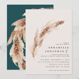 Aquamarines Pampas-Gras-Hochzeit