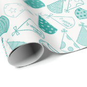 Aquamarines Party Geschenkpapier (Rolleneckpunkt)