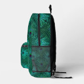 Aquamarines Peacock Feathers-Muster Bedruckter Rucksack (Rechts)