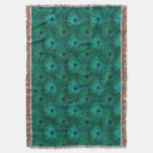 Aquamarines Peacock Feathers-Muster Decke (Vorderseite Vertikal)