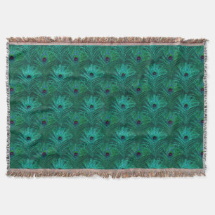 Aquamarines Peacock Feathers-Muster Decke