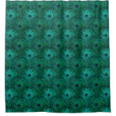 Aquamarines Peacock Feathers-Muster Duschvorhang (Vorderseite)