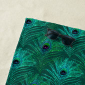 Aquamarines Peacock Feathers-Muster Strandtuch (Beispiel)