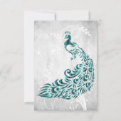 Aquamarines Peacock Leaf Brautparty einladen Einladung (Rückseite)