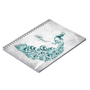 Aquamarines Peacock Personalisiert SpiralNotebook Notizblock