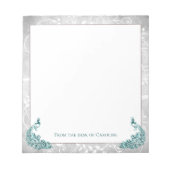 Aquamarines Peacocks Notepad Notizblock (Vorderseite)