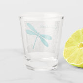 Aquamarines Personalisiertes Drehglas Schnapsglas (Rückseite)