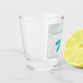 Aquamarines Personalisiertes Drehglas Schnapsglas (Links)