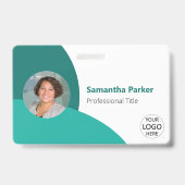 Aquamarines Personalisiertes Foto, Logo, Strichcod Ausweis (Front)