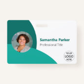 Aquamarines Personalisiertes Foto, Logo, Strichcod Ausweis (Vorderseite)