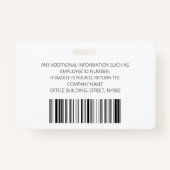 Aquamarines Personalisiertes Foto, Logo, Strichcod Ausweis (Rückseite)